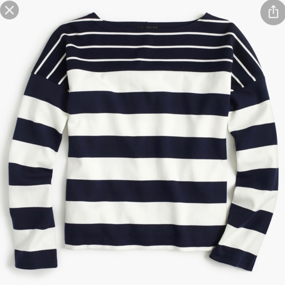 NWT J.Crew Nautical Striped 3/4 Length Sleeve Top